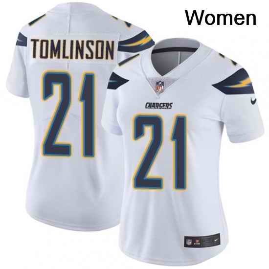 Womens Nike Los Angeles Chargers 21 LaDainian Tomlinson Elite White NFL Jersey